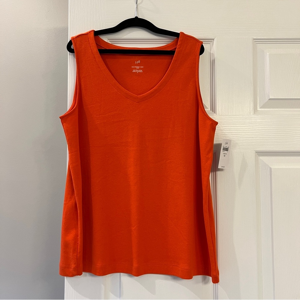 J. Jill Pima Rounded V-Neck Tank, size M